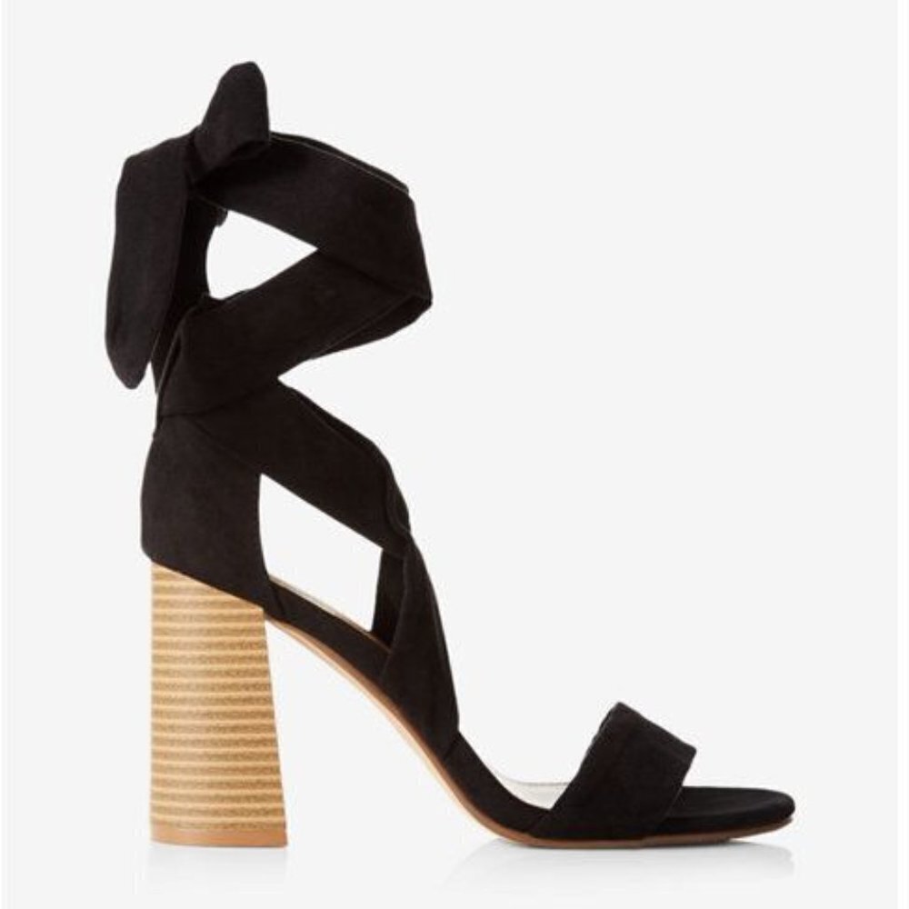 Express Suede Lace Up Heels - Size 7